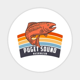 Puget Sound Washington Salmon Fishing Graphic Magnet